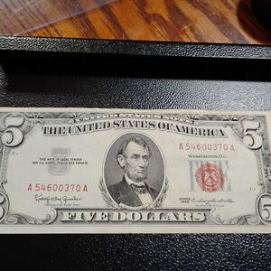 Vintage Style Decorative Five Dollar Bill